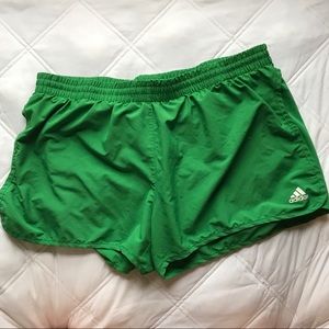 Green adidas shorts